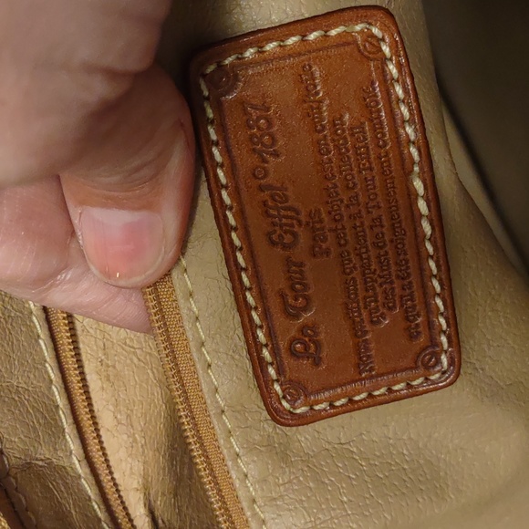 Vintage La Tour Eiffel Pebble Leather Zip Top Shoulder Bag RARE!!! - Picture 5 of 16